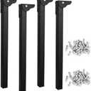 4 Pack 400mm / 16 inch Folding Table Legs, Metal Foldable Furniture Legs with Screws, Self-Locking Heavy Duty Sofa Legs Cabinet Feet for Table Bed Cupboard Dresser - Black