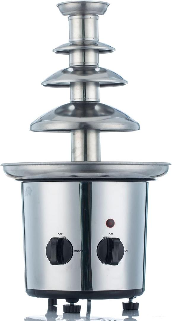 Chocolate Fountain Machine Electric Chocolate Fondue Fountain Machine 4 Tier Stainless Steel 4-Pound Capacity for Chocolate, Butter, Cheese