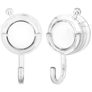 VIS'V Wreath Hanger, Large Twist Lock Suction Cup Wreath Hooks, Heavy Duty, 22 LB Capacity, Removable and Reusable, Round, Clear, 2 Pcs