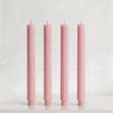 4 Pack | 10" Premium Unscented Ribbed Wick Taper Candles, Tall Ribbon Wax Dinner Unscented Modern Home Décor Soy Wax Handmade 12 Hours candlesticks (Baby Pink)