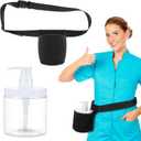 FoldTier 16 Oz Pump Bottle with Massage Lotion Holster Refillable Plastic Bottles Adjustable Single Holster Wide Mouth Jar Style Empty Pump Bottles Dispenser for Oil Lotion Massage Shampoo Conditioner