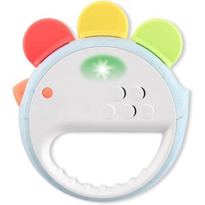 Skip Hop Musical Baby Toy with Sounds Lights and Music, Farmstand Feelin' Clucky Tambourine, Age 9m+