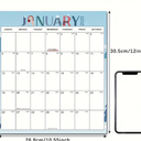 32" x 48" 2025 Large Wall Calendar Erasable, Wet & Dry Erase Laminated 12 Month Annual Yearly Wall Planner, Reversible Horizontal/Vertical Calendar
