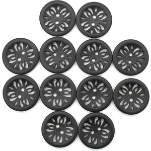12 Pcs 25mm Matt Black Buttons 1 Inch for Sewing Buttons Large 2-Holes Flatback Vintage Craft Buttons for Crafts and DIY Handmade Repair Clothing (Black)