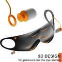 4 x FRESHME 3D Eye Mask with Ear Loop - Lash Extensions Blackout Blindfold Glasses Sleep Mask with Removable Ears Plugs for Sleeping Noise Cancelling Travel Airplane, Eye Cover for Women Men Side Sleeper