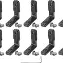 uxcell 10Pcs T Slot L-Shape Interior Inside Corner Connector with M4 Screws and Wrench for 1515 Series Aluminum Extrusion Profile, Slot 9mm, Black