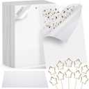 100 Pcs Gnat Sticky Traps for Plants, Transparent Double Sided Indoor Outdoor Pest Control for Fungus Gnats, Fruit Flies, Whiteflies, Aphids & Leaf Miners, Includes 10 Card Clips & 100 Twist Ties