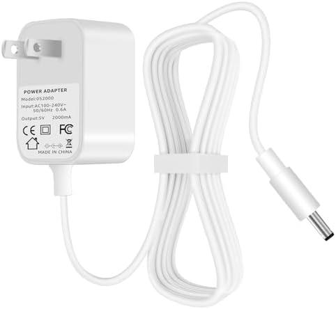 5V2A Charger Power Cord Suitable for Aura Carver AF100 AF900 SR-A30502000U2, White Wire Length 5 Feet (1Pack)