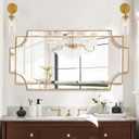 Gold Mirror for Wall, 24"x48" Large Decorative Mirrors for Wall Decor, Polished Bevelled Full Length Long Mirror for Living Room, Bathroom, Bedroom, Entryway