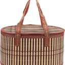 UPKOCH Wicker Picnic Basket for 2 Woven Basket with Double Swing Handles Wicker Basket for Fruit and Food for Outdoor Picnic