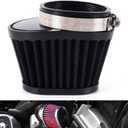 Motorcycle Air Filter Universal Replacement Engine Filter High Performance Clamp on Pod Air Filters for Motor Car Minibike Cold Air Filter (Black, 51MM)