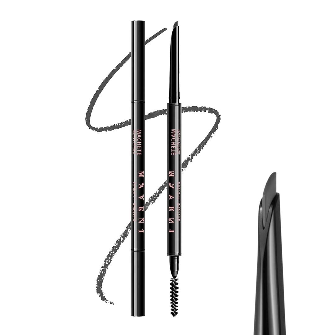 Microblading Eyebrow Pencil,Eyebrow Retractable Definer Pencil,Angled Precision Tip,0.1MM Ultra Slim Eyebrow Makeup,Long-Lasting Waterproof,Smudgeproof (02 LIGHT GREY, 1 Pack)