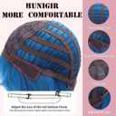 Mens Blue Wig Short Layered Male Royal Blue Wig Straight Heat Resistant Synthetic Hair for Halloween Cosplay Anime Party