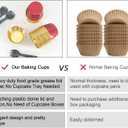 Foil Cupcake Liners with Dome Lids 100Pack,Free-Air 3.5Oz Cups for Baking,Disposable Ramekins Muffin Tins Cupcake Wrappers, with Spoons-Red in gold