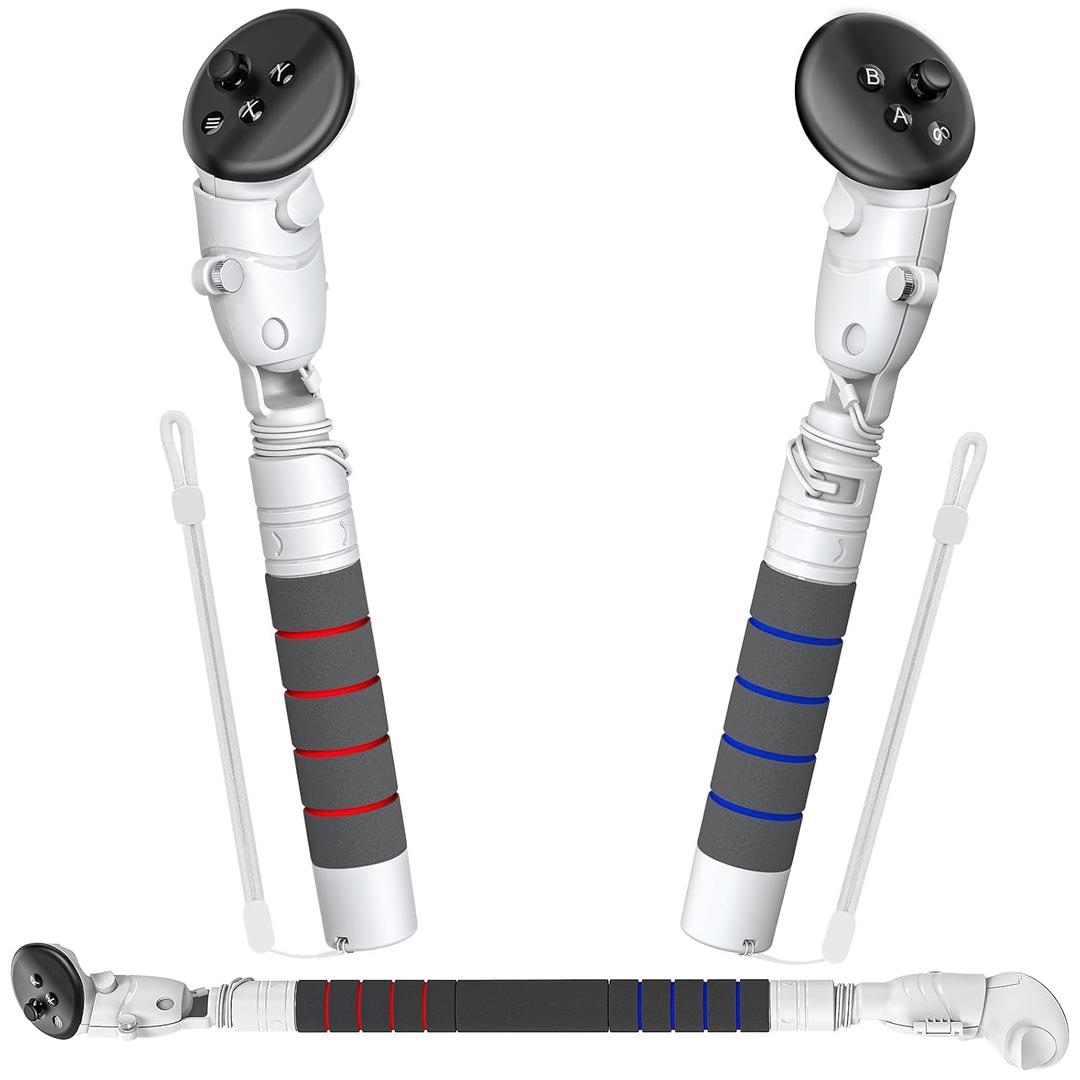 4-in-1 Gorilla Tag Long Arms for Meta Quest 3S/ Oculus Quest 3/ 2/ Pro/ Rift S Controller, Kinwin Long Arm Extenders for Quest Accessories, VR Handle Attachments for Beat Saber/ Gorilla Tag/ Golf Club Game