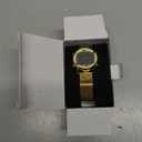 Women's Step Counter Pedometer Watch with Stainless Steel Bracelet, Stylish Design, No App, No Charging Needed for Step, Calorie, Distance, Alarm, Countdown TimerTU-2401 (Gold)