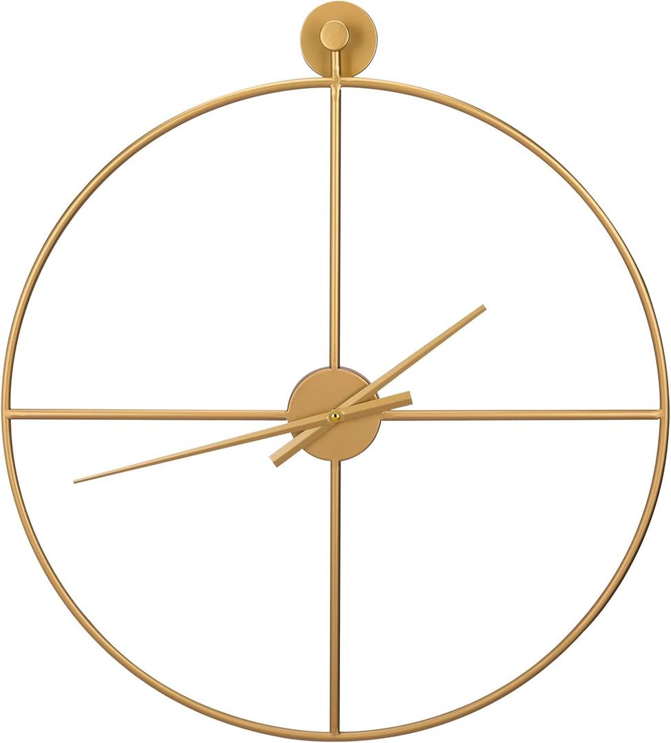 Bdor 24-Inch Metal Decorative Wall Clock - Elegant Timepiece for Home and Office Dcor (Golden)
