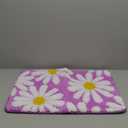 QJHOMO Purple Bathroom Rugs Cute Daisy Bath Mat White and Yellow Flower Decor Rug Non Slip Floor Carpet Microfiber Bathmat Super Absorbent Machine Washable Bathtub Mats for Shower (16x24 inch)