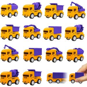 24Pcs Construction Vehicles Toys Cars for Easter Eggs, Easter Basket Stuffers for Boys & Girls, Easter Theme Party Favors, Easter Egg Hunt, Classroom Prize Supplies for Kids