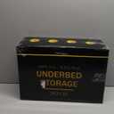 Bamboo Under Bed Storage Containers- Underbed Organizer with Wheels with Large Capacity Dust Bag,Sturdy Wood Rolling Under Bed Shoe Storage Organizer 2 Packs (Walnut, 23.62"16.54")