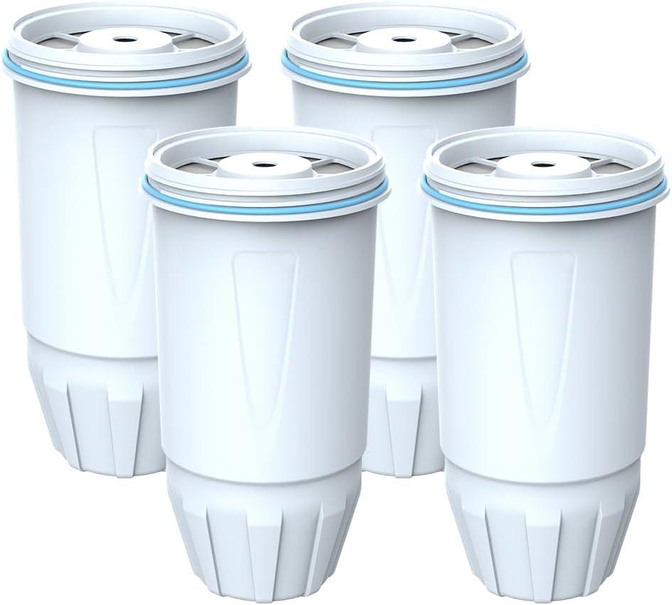 Lifefilter Water Filter Replacement for Pitcher Filters and Dispenser Filters, ZR-001 ZR-003 ZP-600 ZR-017, Multi-Stage Filter System, Reduce TDS, PFOA/PFOS, Chlorine, 4 Pack