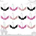 Colingmill 12 Pcs Halloween Bat Shower Curtain Hooks Xmas Shower Curtain Hooks Halloween Bathroom Decor Rings for Bathroom Bedroom