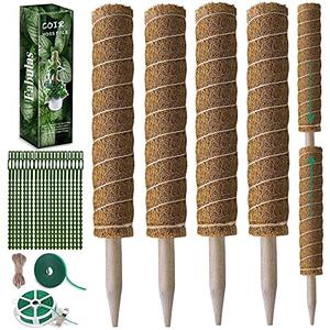 Fabulas Moss Pole 47.5 Inch - Monstera Plant Support, 3Packs 16 Inch Plant Stakes for Indoor Plants Coco Coir Moss Pole Sticks for Climbing Potted Live Plants, Pothos, Philodendron, with Garden Ties