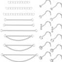 21PCS 22G 316L Stainless Steel Nose Ring Chain for Women Men Nose Chain Piercing Double Nose Stud Nostril Piercing Jewelry