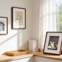 18x24 Poster Frame with Mat for 16x20, USA-Sourced Natural Walnut Wood with Mortise & Tenon Construction, High-Clarity Glass, Handcrafted Rounded Corner Gallery Wall Decoration