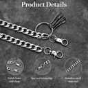 Wallet Chain Hip Hop Punk Pants Chain for Belt Jean Pocket Chains for Men & Women Goth Accessories with Double Buckle
