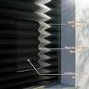 Zipcase 6 Pack Window Blackout Shades, 100% Shading Cordless Light Filtering Pleated Paper Shades, 36 in x 72 in(Fits Windows 19- 36), Black