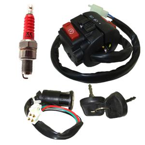 DJ-Motor 4 Wires Ignition Key Switch 3 Function Left Starter Switch Spark Plug Assembly for 50cc 70cc 90cc 110cc 125cc TaoTao SUNL Chinese ATV Quad 4 Wheeler