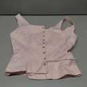 Zando Women Renaissance Corset Vest Pirate Costumes Viking Medieval Corset Top (Pink, L)