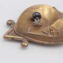 Funly mee Antique Trinket Dish Vintage Love arrow Gold Jewelry Tray, Marriage Ring Holder 8 x 3.3 inches