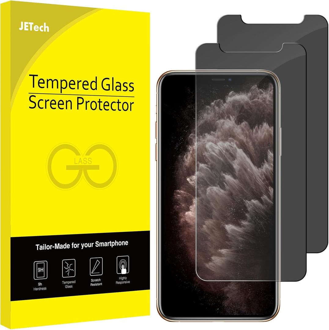 JETech Privacy Screen Protector for iPhone 11 Pro, iPhone Xs and iPhone X 5.8-Inch, Anti Spy Tempered Glass Film, 2-Pack