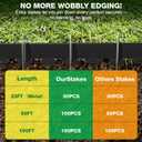 MIXC Garden Edging Border, 100FT 4 Inch Tall Plastic Landscape Edging with 150 U-Shaped Metal Stakes, More Stable and Flexible Tool-Free Lawn Border for Yard, Flower Bed & Landscaping