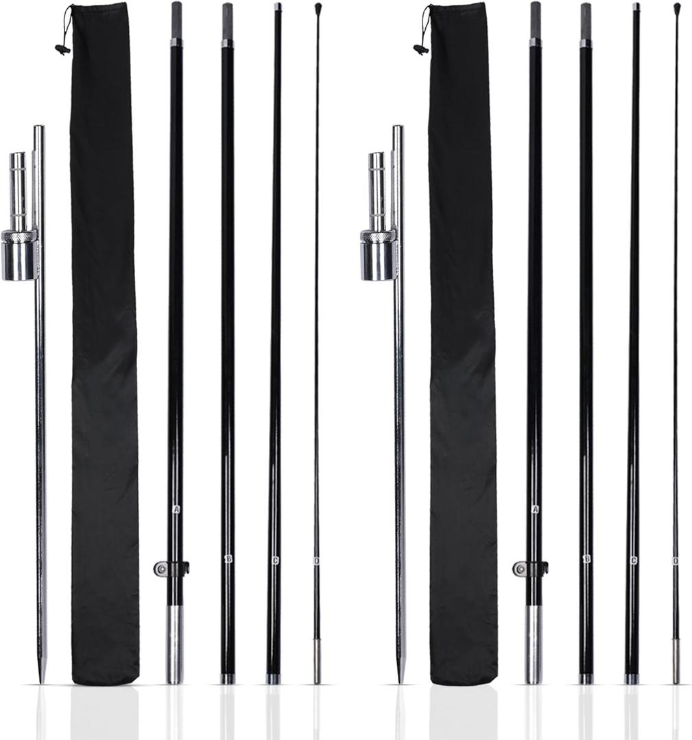 KLEXORE & CO Feather Flag Pole Kit for 12ft Feather Flags 15ft Tall 2 Pack 100% Fiberglass for Business Advertising Flags Custom Feather Flags with Heavy Duty Ground Spikes Swooper Flag Pole kit only KLEXORE & CO Feather Flag Pole Kit for 12ft Feather Flags 15ft Tall 2 Pack 100% Fiberglass for Business Advertising Flags Custom Feather Flags with Heavy Duty Ground Spikes Swooper Flag Pole kit only