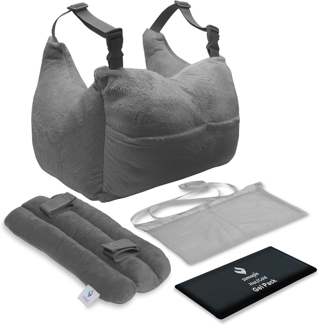 Zomaple Mastectomy Pillow - Post Surgery Pillow, Mastectomy Recovery Must Haves, Breast for After Heart Surgery, Reduction & Augmentation Patients Sleeping, Recovery Seatbelt Protection-Surgery Gift (Grey)