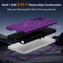 Compatible with Samsung Galaxy S25 Ultra Case with Magnetic Ring Stand [Compatible with Mag-Safe][Military Grade Drop Protection][Build in Kickstand] S25 Ultra Phone Case 6.9",Purple