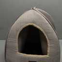 WINDRACING Cat Bed - Cat Cave House Tent with Washable Cushioned Pillow, Soft Kitten Beds, Pet Furniture (Large, Beige) (L(17.5 x 17.5 x 17.5 Inch))