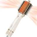 Upgraded 5-in-1 Blow Dryer Brush with Heated Comb - Volumizer Hair Dryer Brush for Wet & Dry Hair, Ideal for Thick Curly Hair, Salon Blowout, Frizz-Free Shiny Hair, Reduced Heat Damage - 70mm (White)