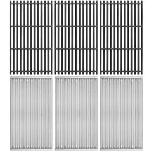 17" Grill Grates and Emitter for Charbroil TRU Infrared 4-Burner 463255020 463242715 463242716 463276016 466242715 463257520 Parts for Charbroil Grill Replacement Parts (Black)