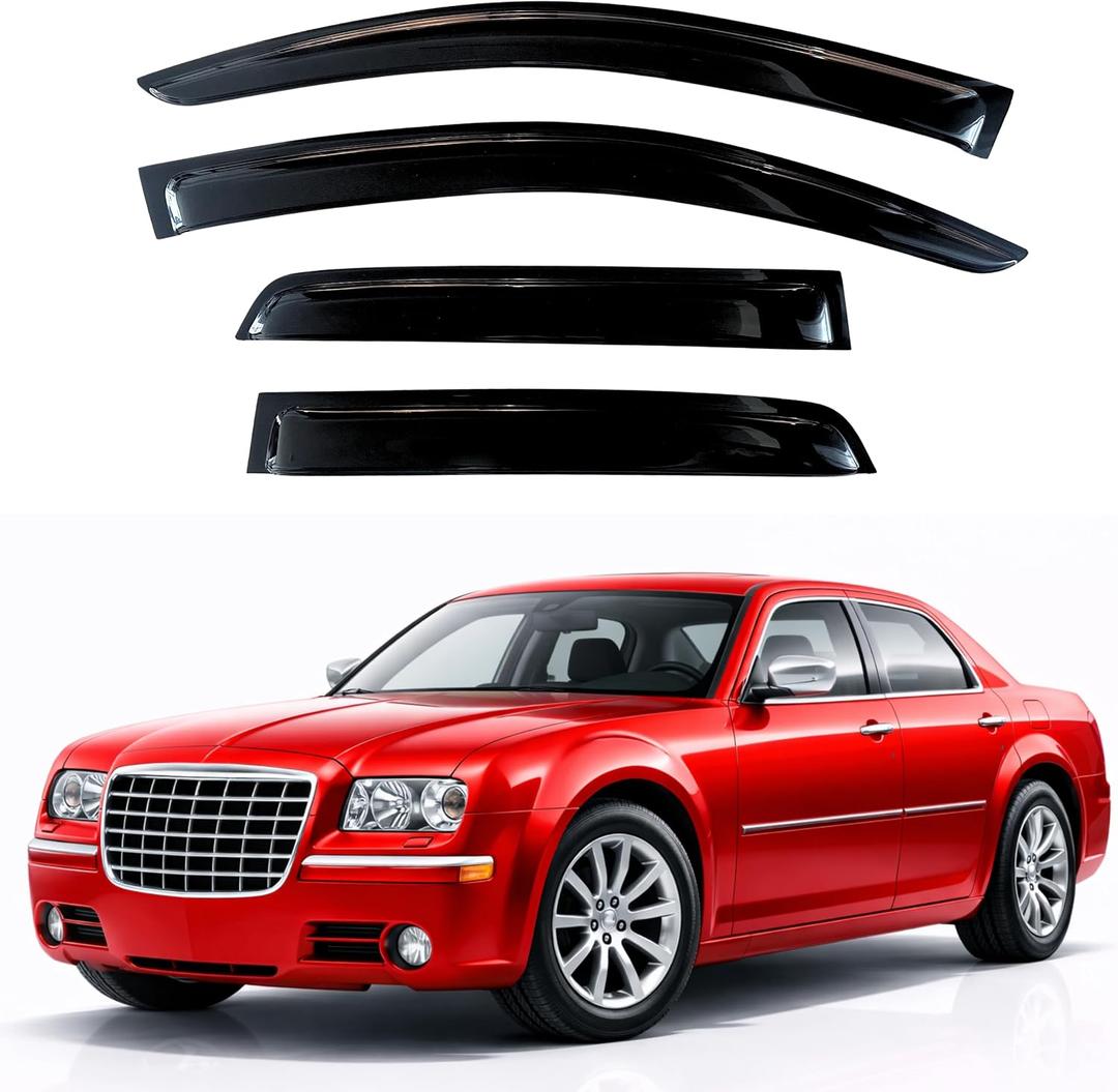 KPY Rain Guards Fit for 2005-2010 Chrysler 300, Out-Channel Window Visors Vent Wind Deflectors 4PC, Car Accessories for 05-08 Dodge Magnum