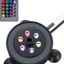 Pawfly Aquarium Air Bubble LED Light Fish Tank Underwater Multi-Colored Bubbler Light Aquarium Air Stone Disc with 4 Lighting Modes and Strong Remote Control (Pump & Remote Battery Not Included)