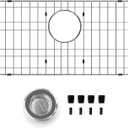 iPEGTOP Sink Bottom Grid, 23"x 13" Stainless Steel Sink Protector with Rear Drain Corner Radius 2", Sink Grate for Bottom of Kitchen Single Sink Bowl, One-Piece