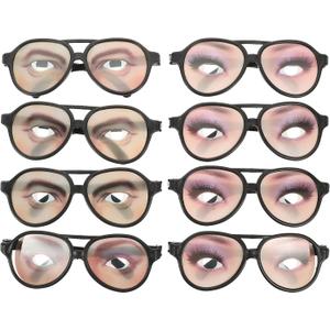 TOYANDONA Funny Eye Disguise Glasses Tricking Prop for Halloween Fools Day Party Accessory 8Pcs (Random Pattern)