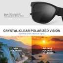 Polarized Sunglasses for Men and Women - Classic Fashion Sun Glasses Lightweight Shades for Driving Fishing Golf (A2 Black/Ice Blue Mirrored/White Mirrored)