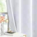 100% Blackout Curtains Thermal Insulated Noise Reduction Drapes for Bedroom & Living Room Metallic Foil Energy Saving Window Panels Grommet Top, Set of 2, 52 Inch Wide x 84 Inch Long, White/Gold