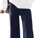 ETCYY NEW Womens Elegant Lounge Sets Knitted Sweatsuit Sets 2 Piece Outfits with Sweater Tops and Wide Leg Sweatpants Medium