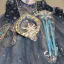 Luzlen Toddler Snow Princess Costume Girls Blue Queen Dress for Halloween Christmas Cosplay Party Outfits 4-5